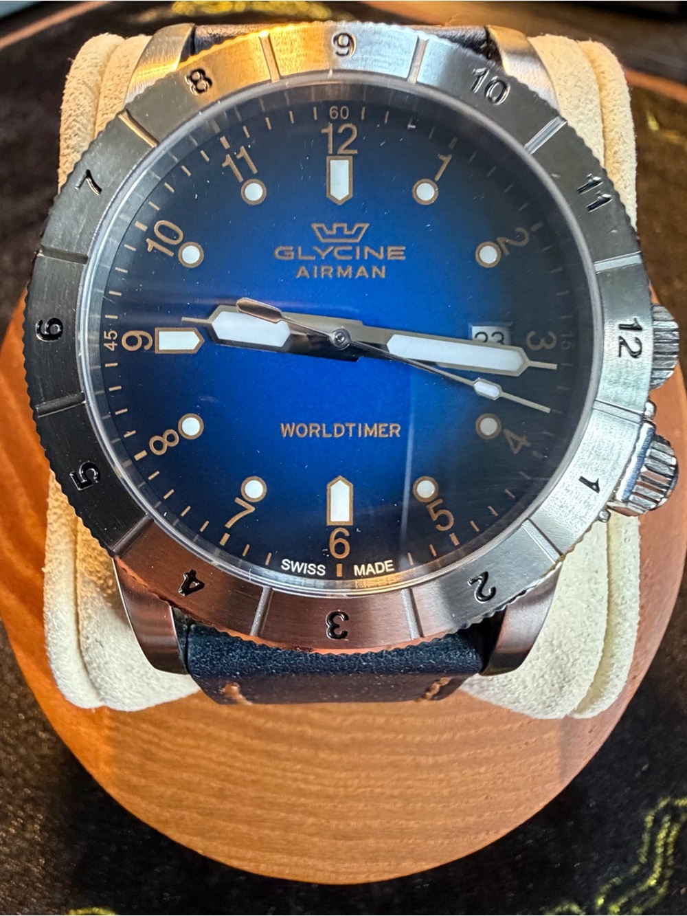 Glycine Airman Worldtimer Men's Blue Dial Watch